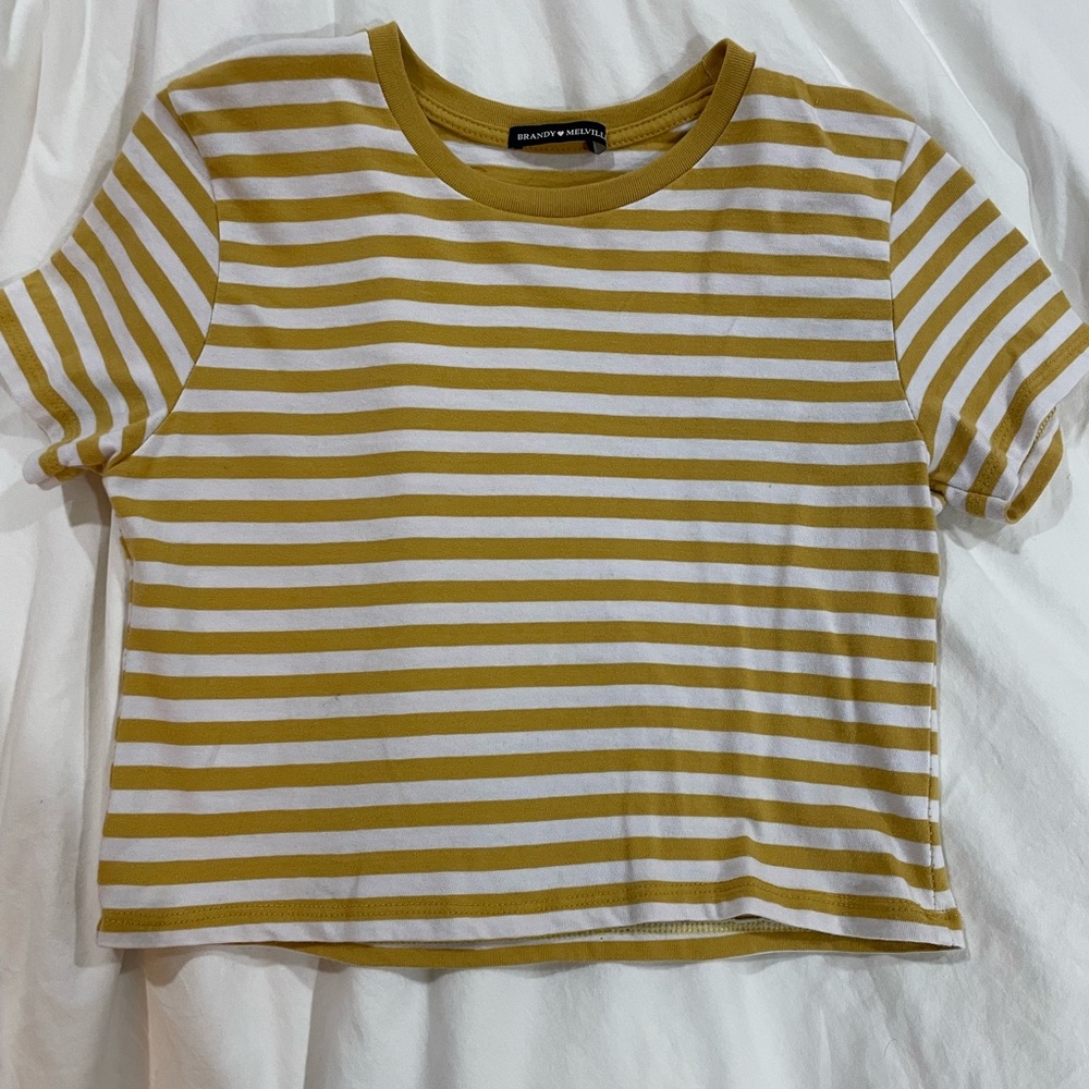 Brandy Melville Yellow Striped Top